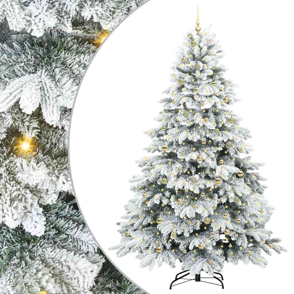 Artificial Christmas Tree with 300 LEDs Green 240 cm PE and PVC