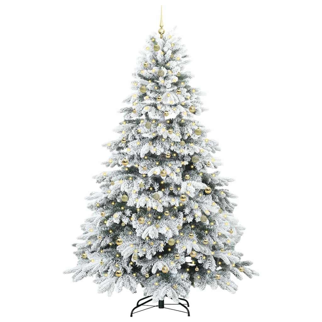 Artificial Christmas Tree with 300 LEDs Green 240 cm PE and PVC