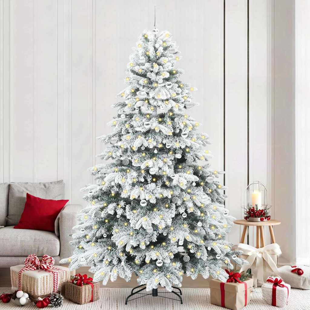 Artificial Christmas Tree with 300 LEDs Green 240 cm PE and PVC