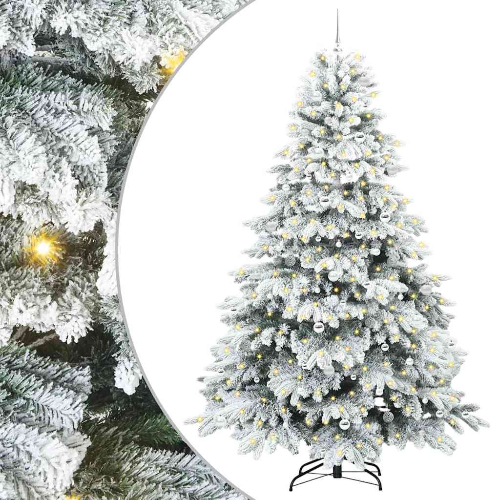 Artificial Christmas Tree with 300 LEDs Green 240 cm PE and PVC
