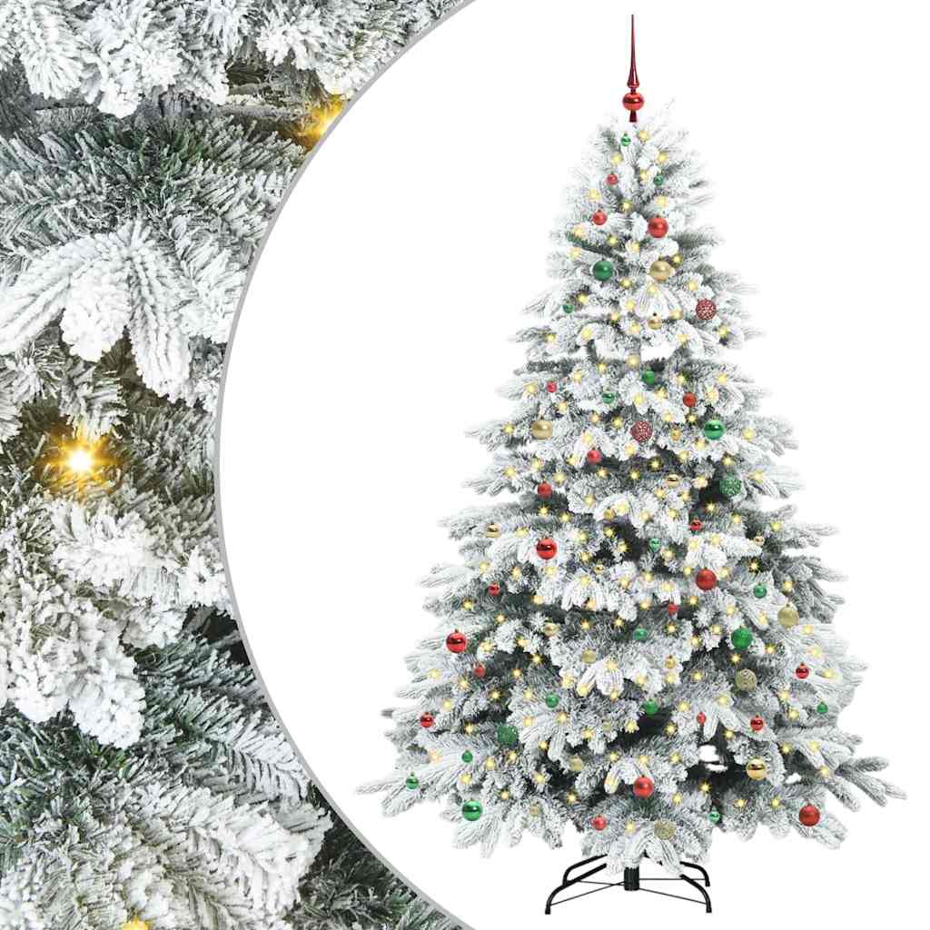 Artificial Christmas Tree with 300 LEDs Green 240 cm PE and PVC