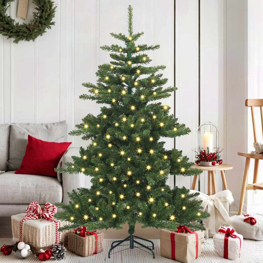 Artificial Hinged Christmas Tree with 150 LEDs 150 cm PVC