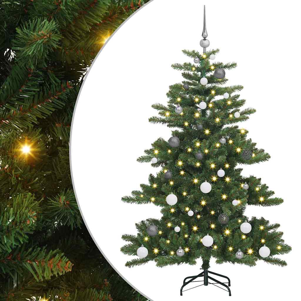 Artificial Hinged Christmas Tree with 150 LEDs 150 cm PVC
