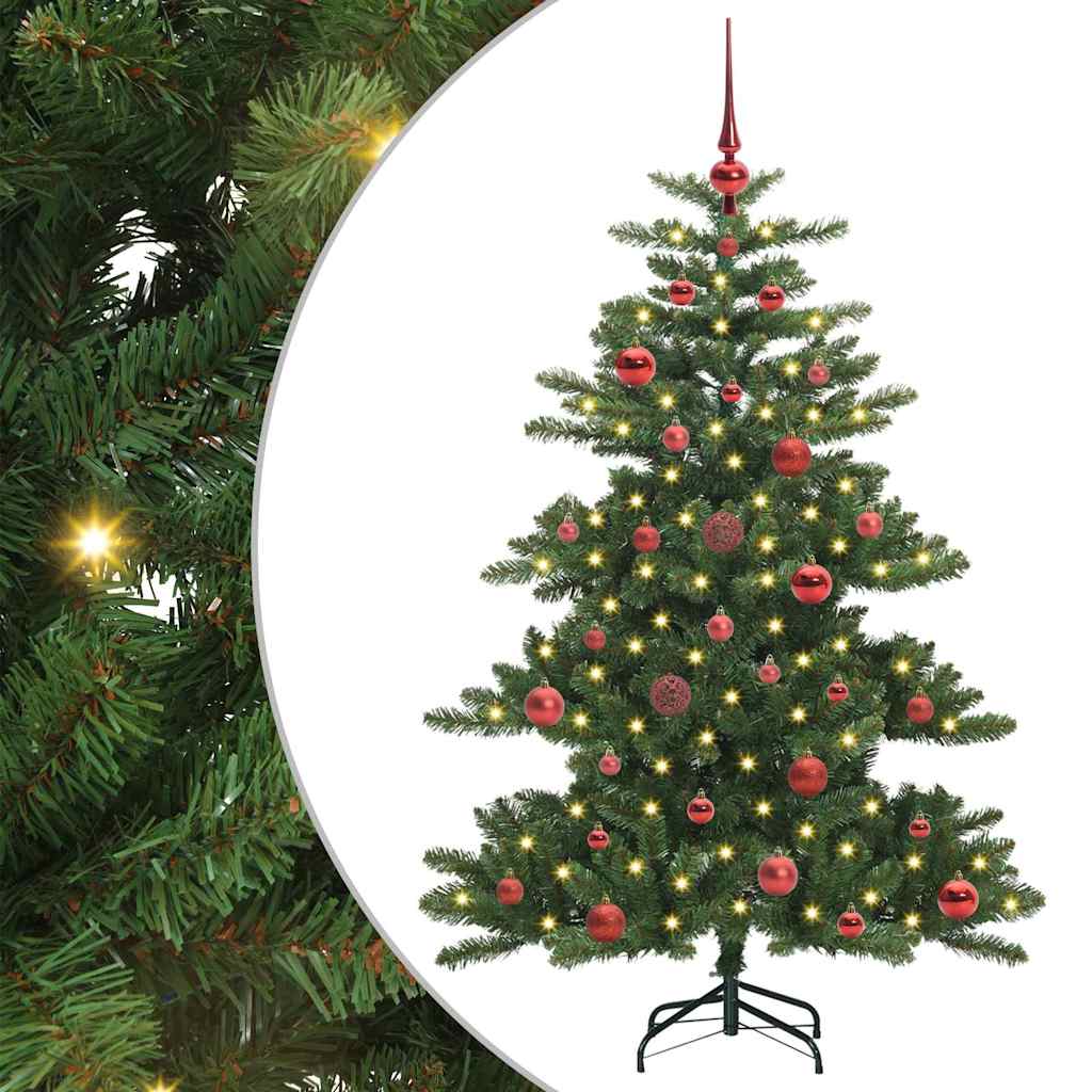 Artificial Hinged Christmas Tree with 150 LEDs 150 cm PVC