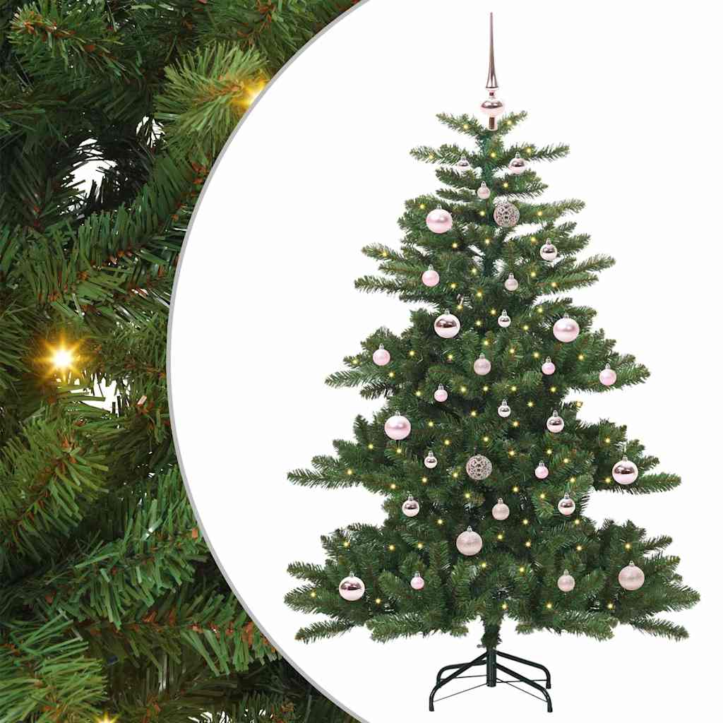 Artificial Hinged Christmas Tree with 150 LEDs 150 cm PVC
