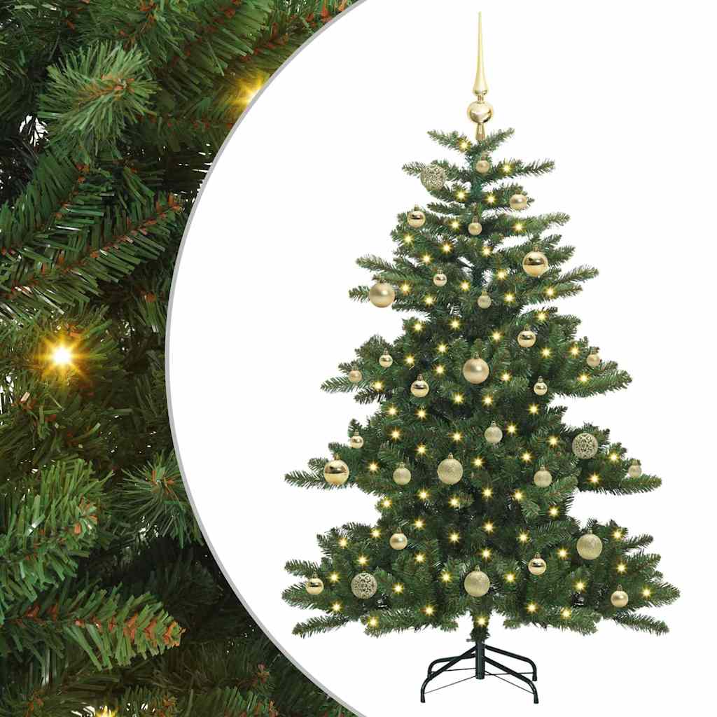 Artificial Hinged Christmas Tree with 150 LEDs 150 cm PVC