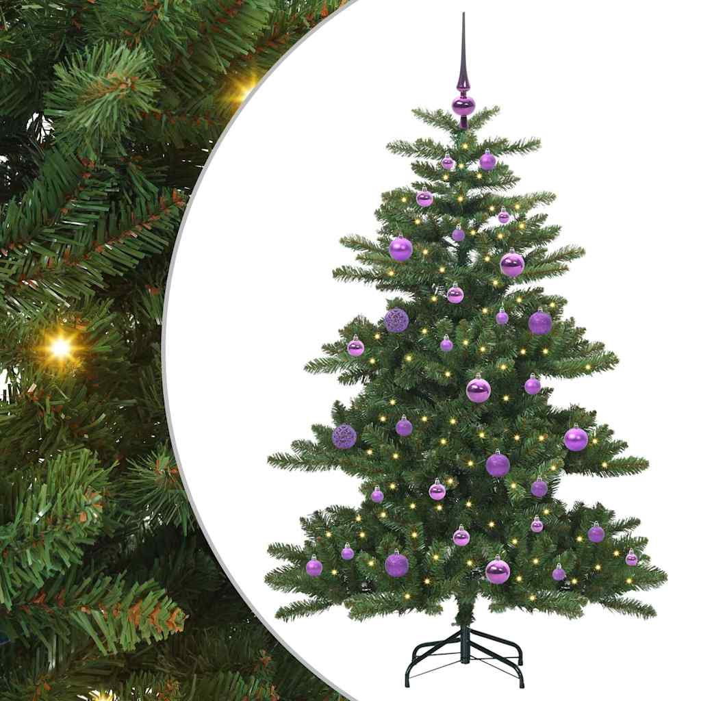Artificial Hinged Christmas Tree with 150 LEDs 150 cm PVC