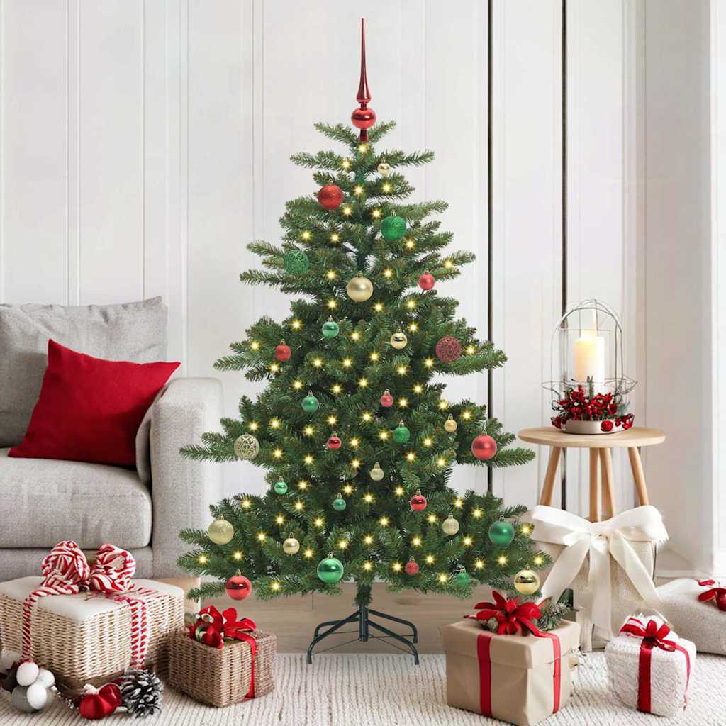 Artificial Hinged Christmas Tree with 150 LEDs 150 cm PVC