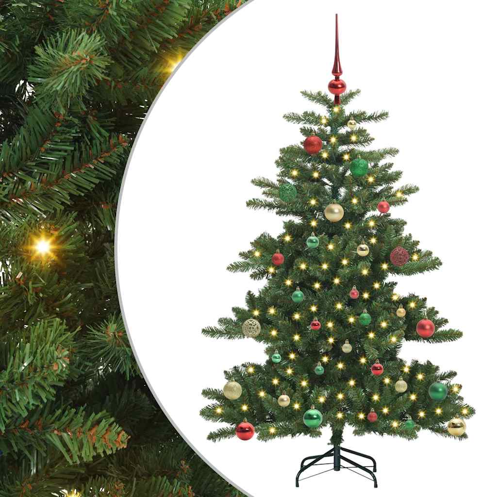 Artificial Hinged Christmas Tree with 150 LEDs 150 cm PVC
