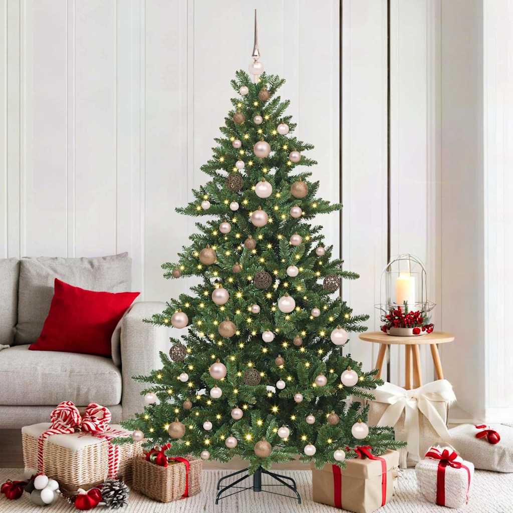 Artificial Hinged Christmas Tree with 300 LEDs 180 cm PVC