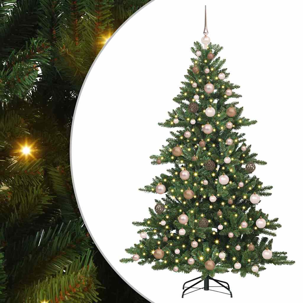 Artificial Hinged Christmas Tree with 300 LEDs 180 cm PVC