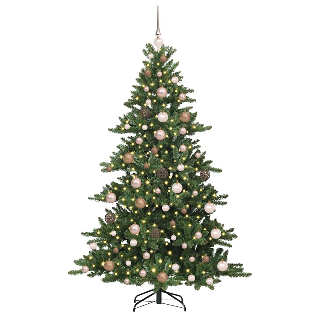 Artificial Hinged Christmas Tree with 300 LEDs 180 cm PVC