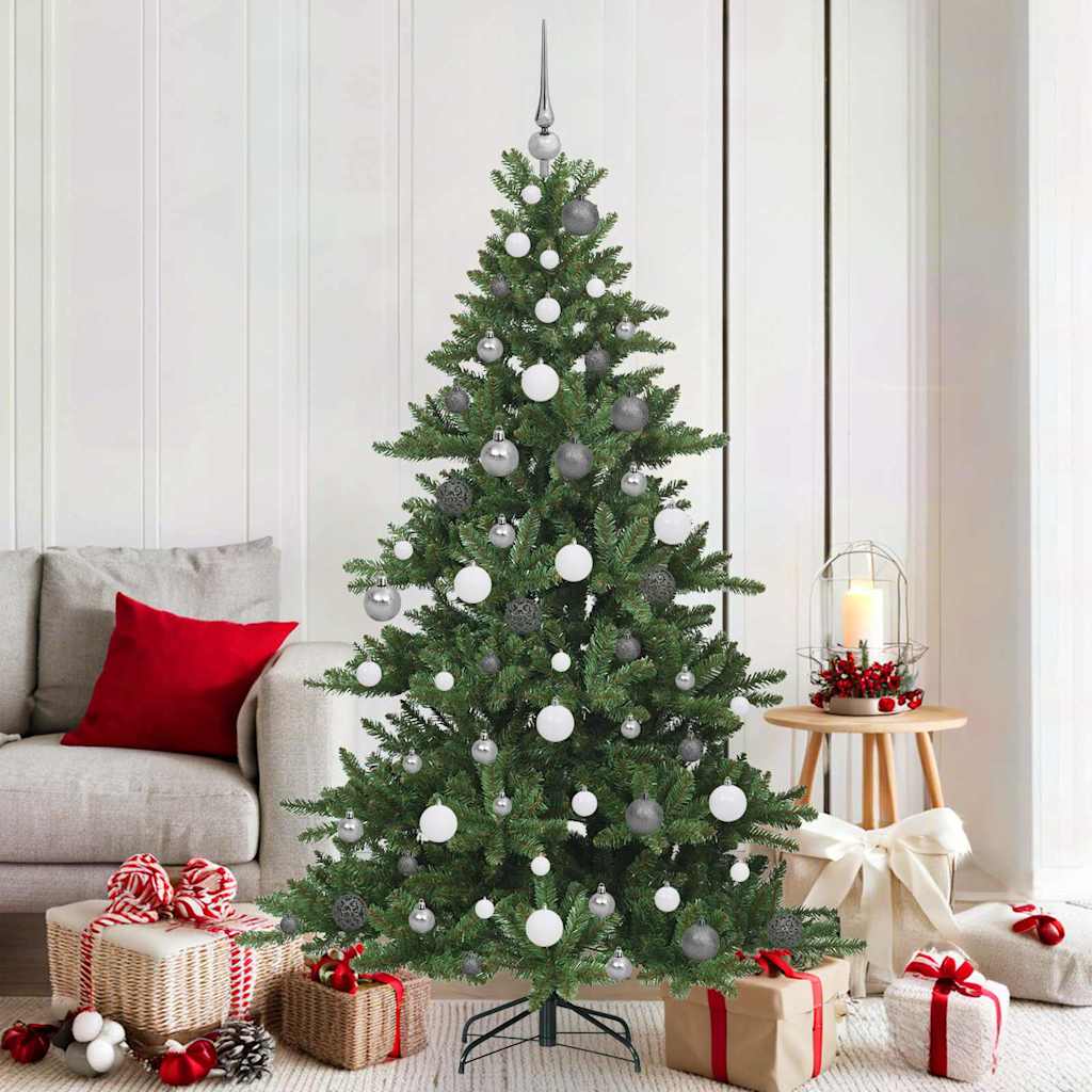 Artificial Hinged Christmas Tree with 300 LEDs 180 cm PVC