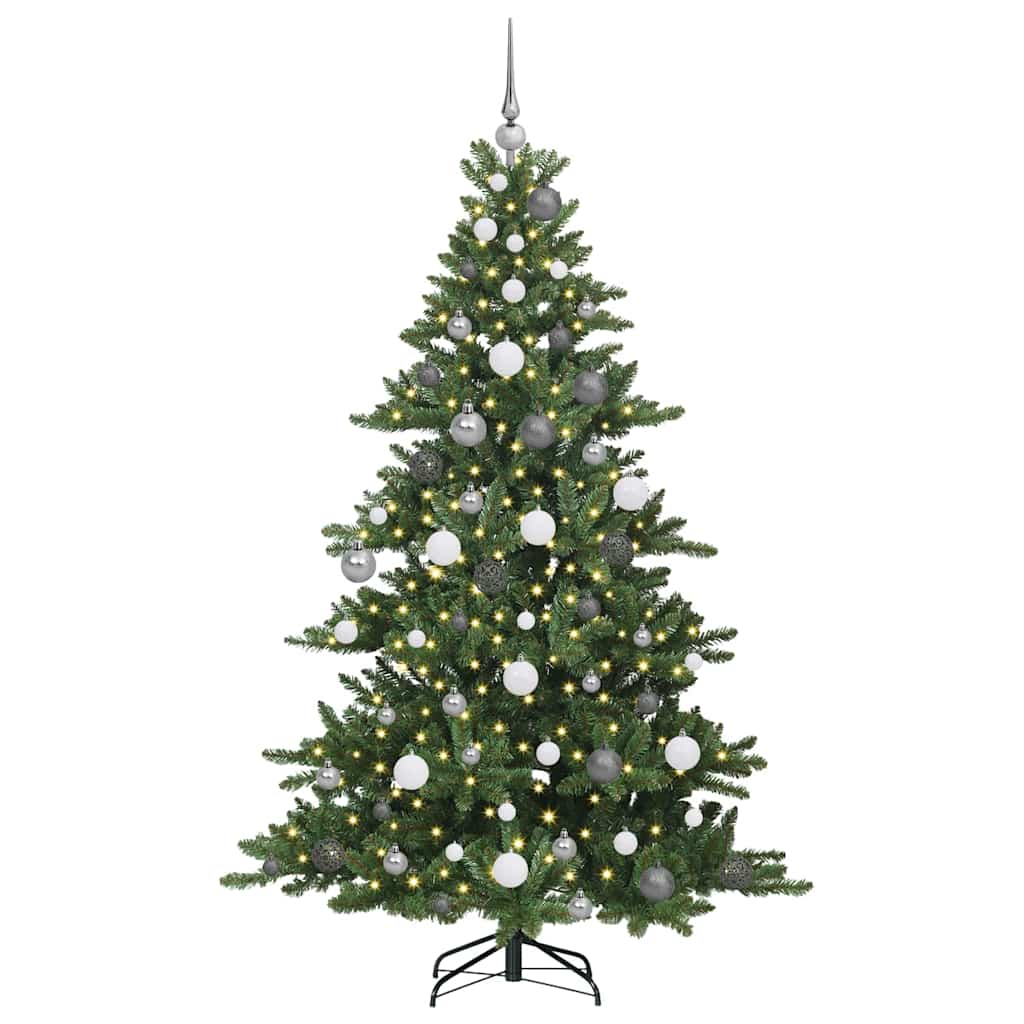 Artificial Hinged Christmas Tree with 300 LEDs 180 cm PVC