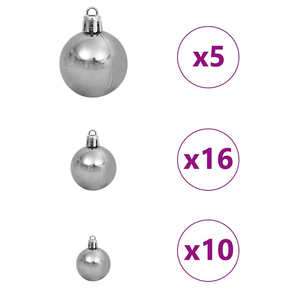 Artificial Hinged Christmas Tree with 300 LEDs 180 cm PVC