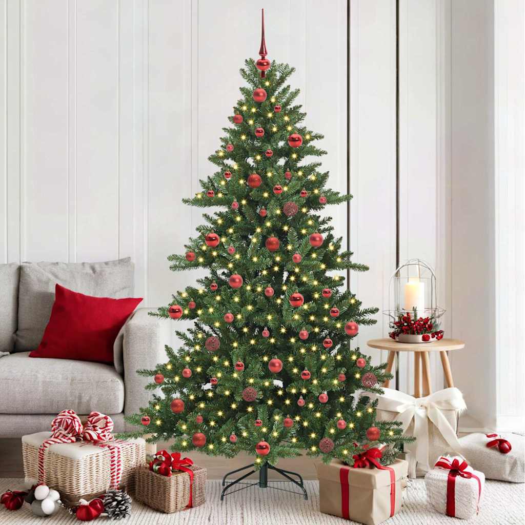 Artificial Hinged Christmas Tree with 300 LEDs 180 cm PVC