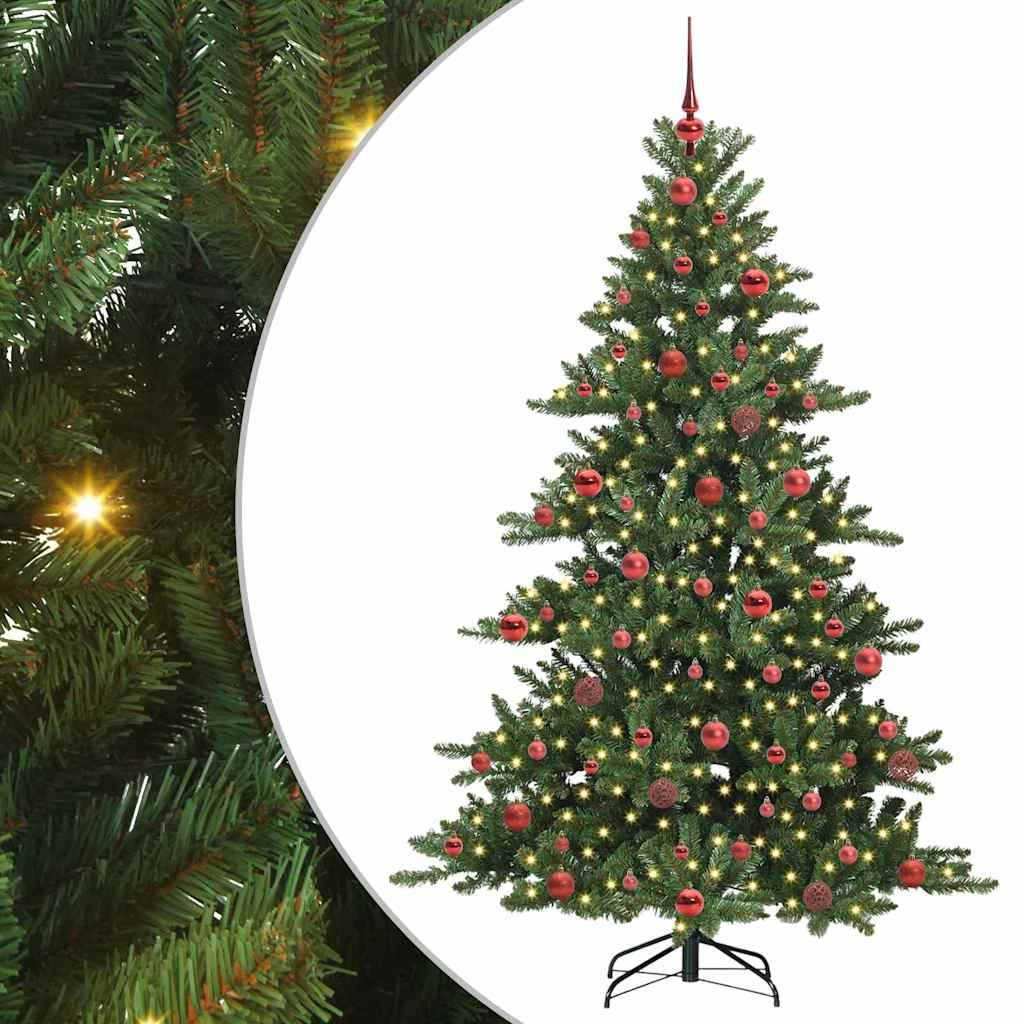Artificial Hinged Christmas Tree with 300 LEDs 180 cm PVC