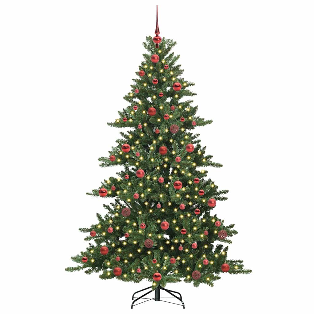 Artificial Hinged Christmas Tree with 300 LEDs 180 cm PVC