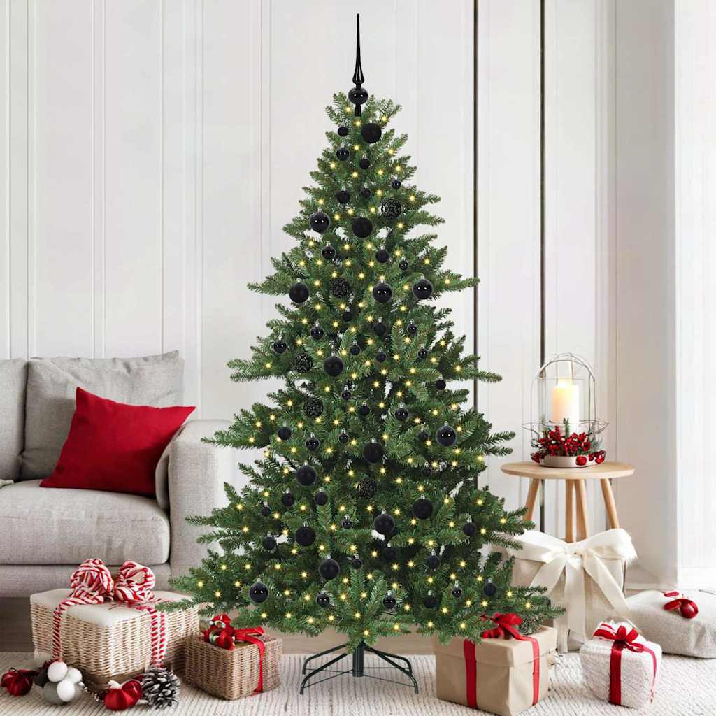 Artificial Hinged Christmas Tree with 300 LEDs 180 cm PVC