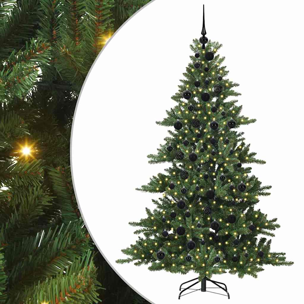 Artificial Hinged Christmas Tree with 300 LEDs 180 cm PVC