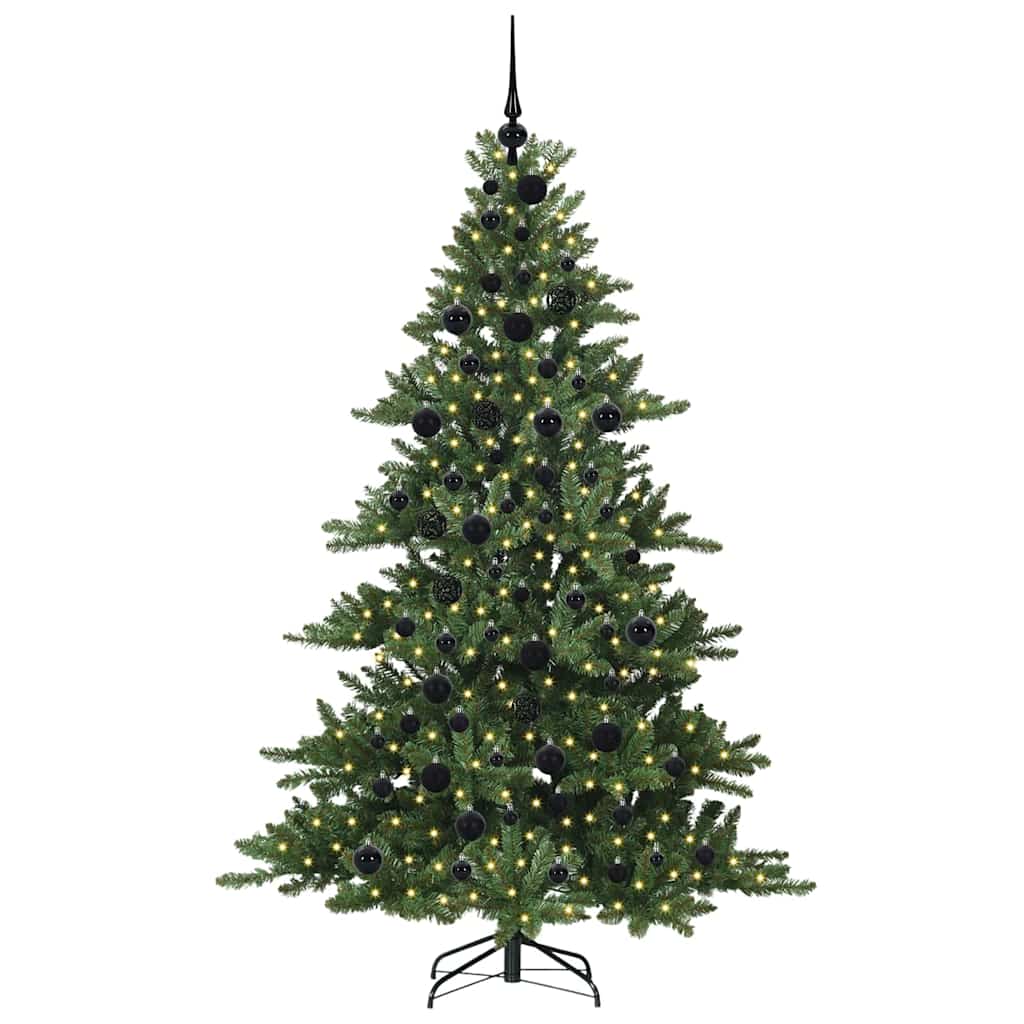 Artificial Hinged Christmas Tree with 300 LEDs 180 cm PVC