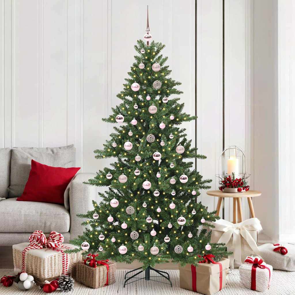 Artificial Hinged Christmas Tree with 300 LEDs 180 cm PVC