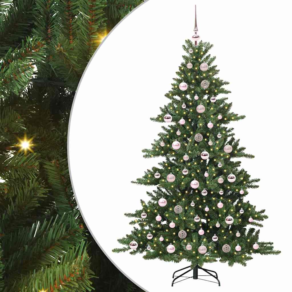 Artificial Hinged Christmas Tree with 300 LEDs 180 cm PVC