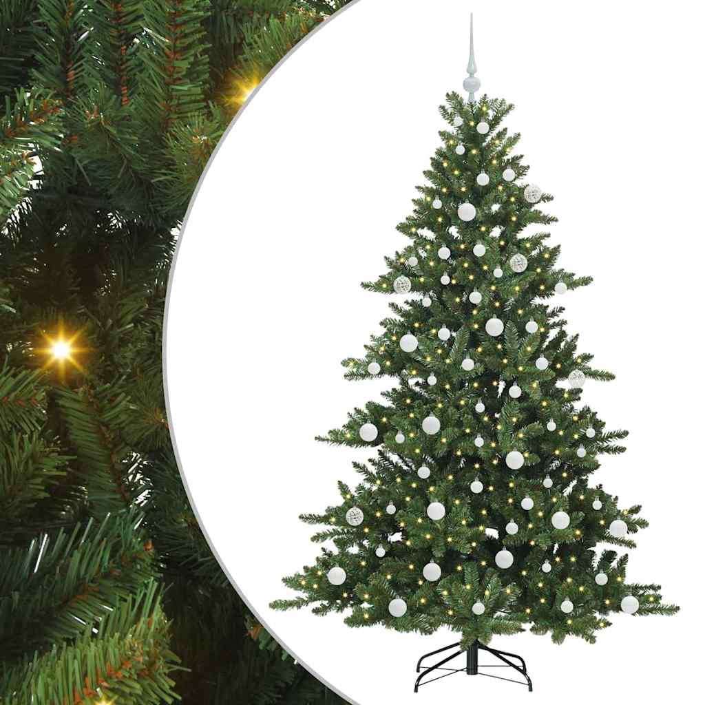 Artificial Hinged Christmas Tree with 300 LEDs 180 cm PVC