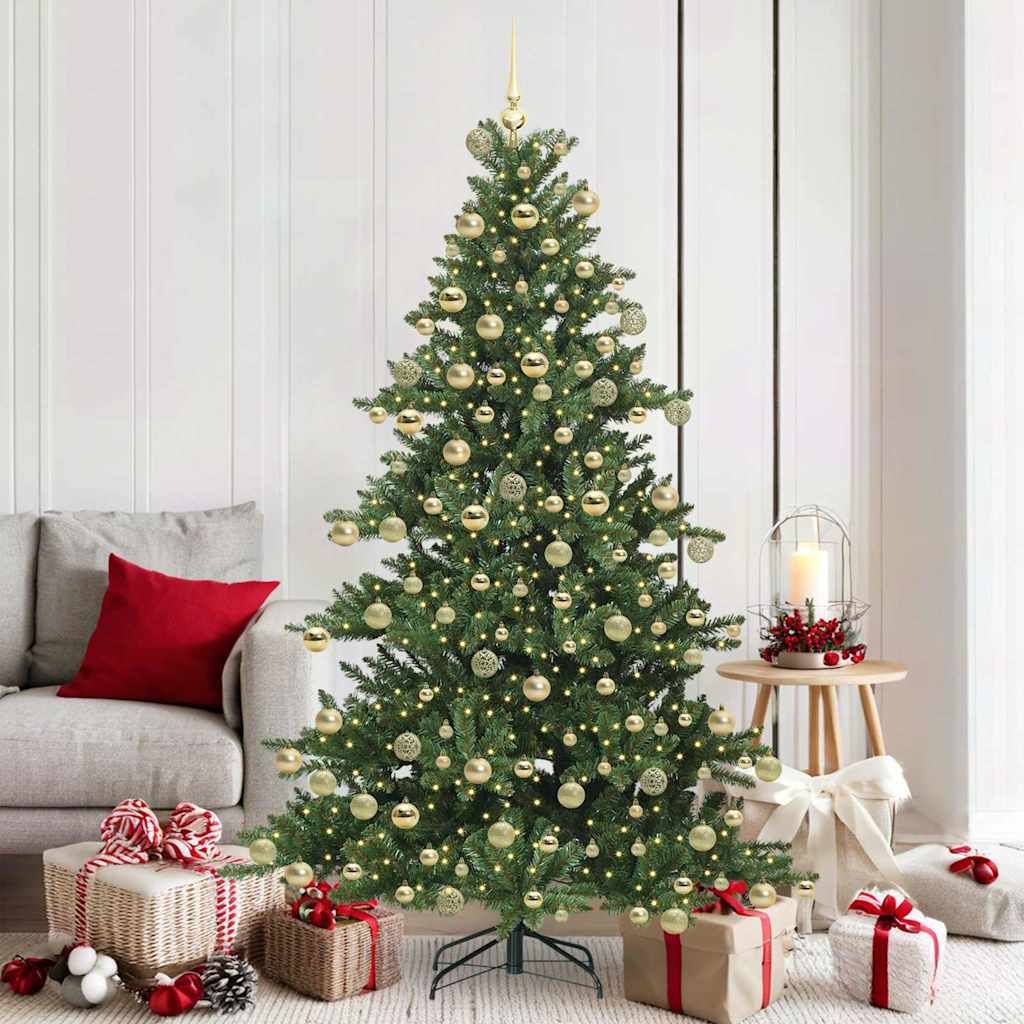 Artificial Hinged Christmas Tree with 300 LEDs 180 cm PVC
