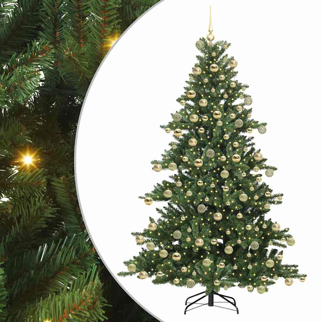 Artificial Hinged Christmas Tree with 300 LEDs 180 cm PVC