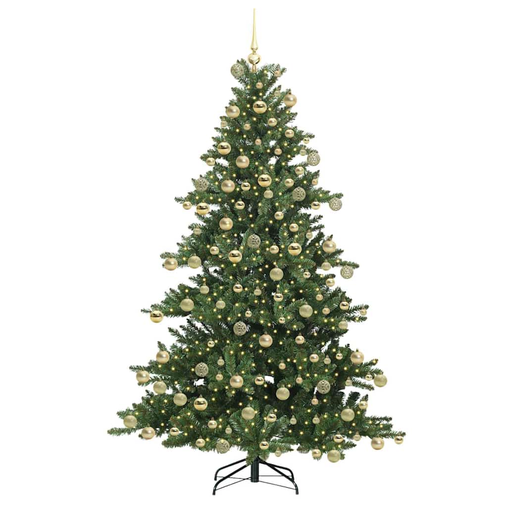 Artificial Hinged Christmas Tree with 300 LEDs 180 cm PVC