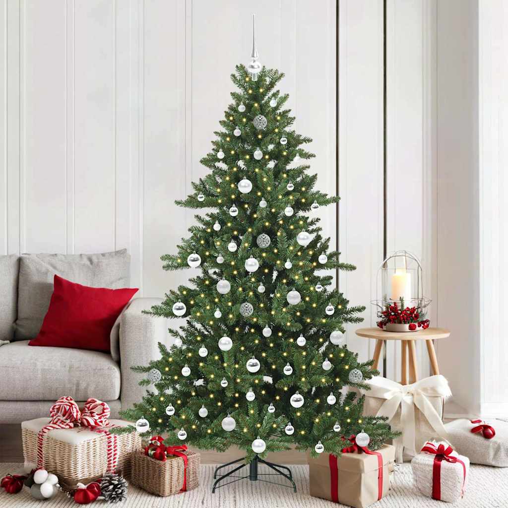 Artificial Hinged Christmas Tree with 300 LEDs 180 cm PVC