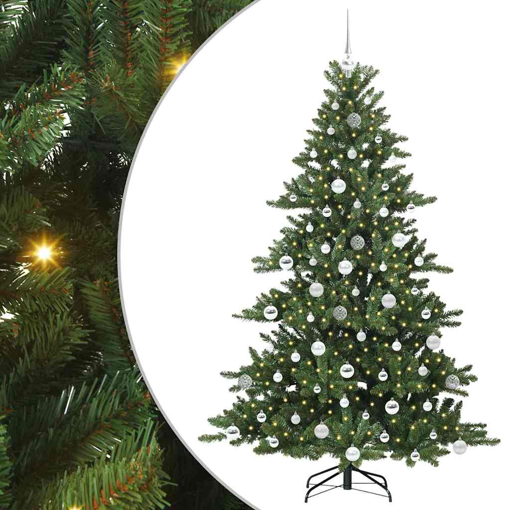 Artificial Hinged Christmas Tree with 300 LEDs 180 cm PVC