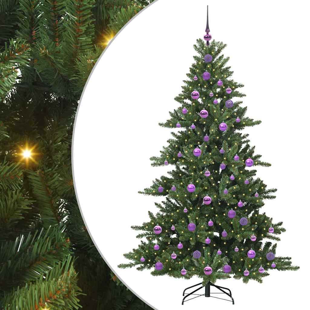 Artificial Hinged Christmas Tree with 300 LEDs 180 cm PVC