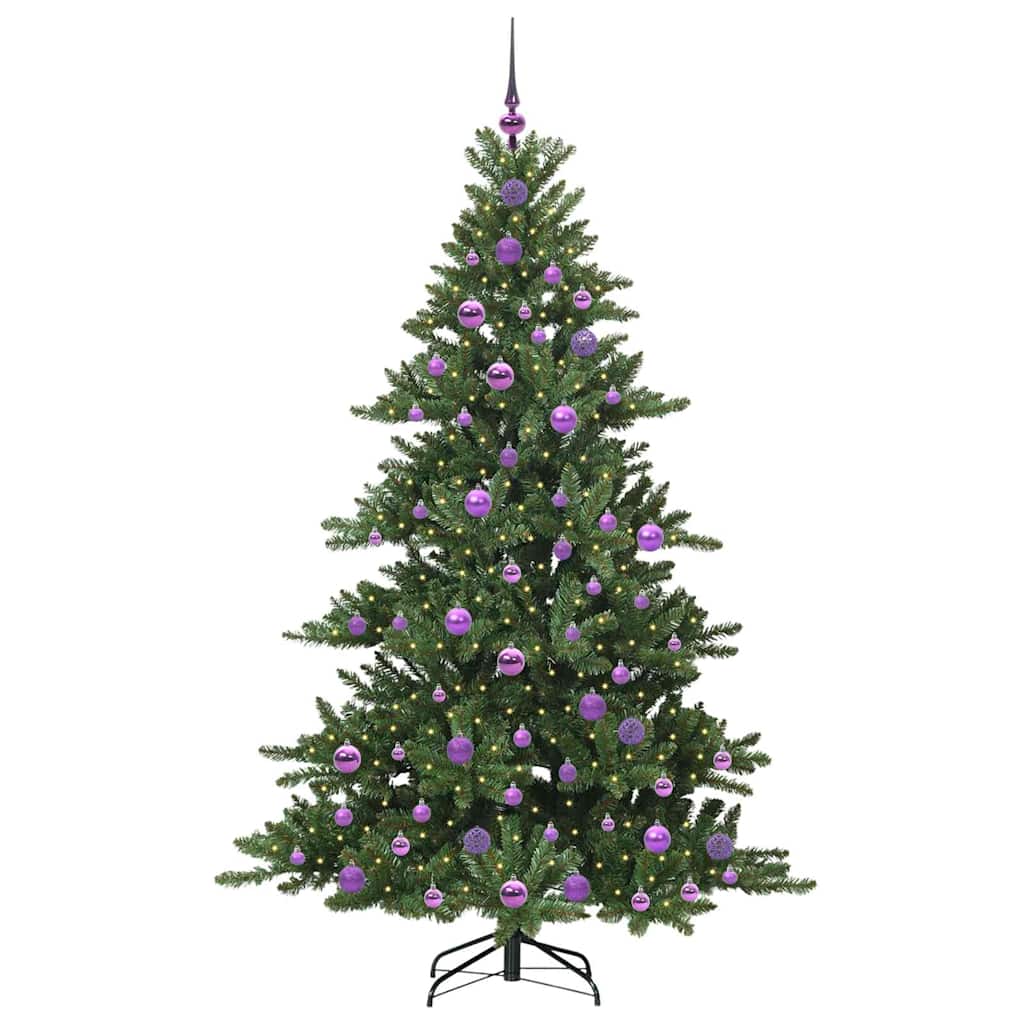 Artificial Hinged Christmas Tree with 300 LEDs 180 cm PVC