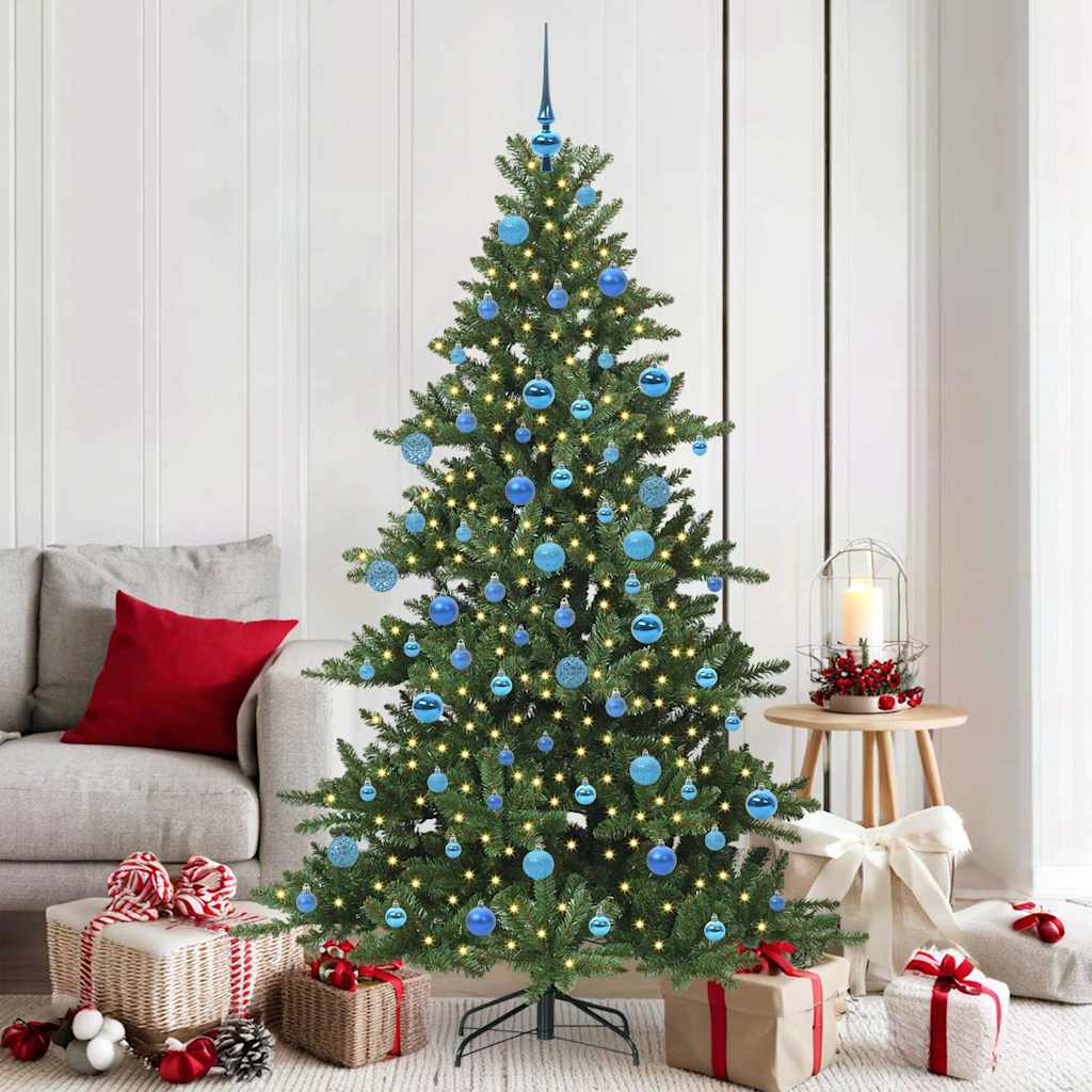 Artificial Hinged Christmas Tree with 300 LEDs 180 cm PVC