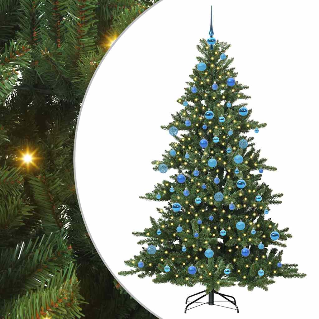 Artificial Hinged Christmas Tree with 300 LEDs 180 cm PVC