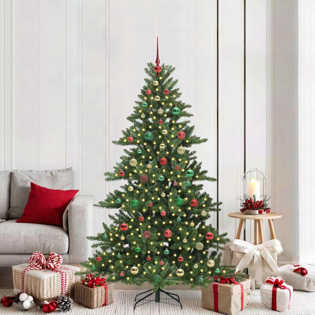 Artificial Hinged Christmas Tree with 300 LEDs 180 cm PVC