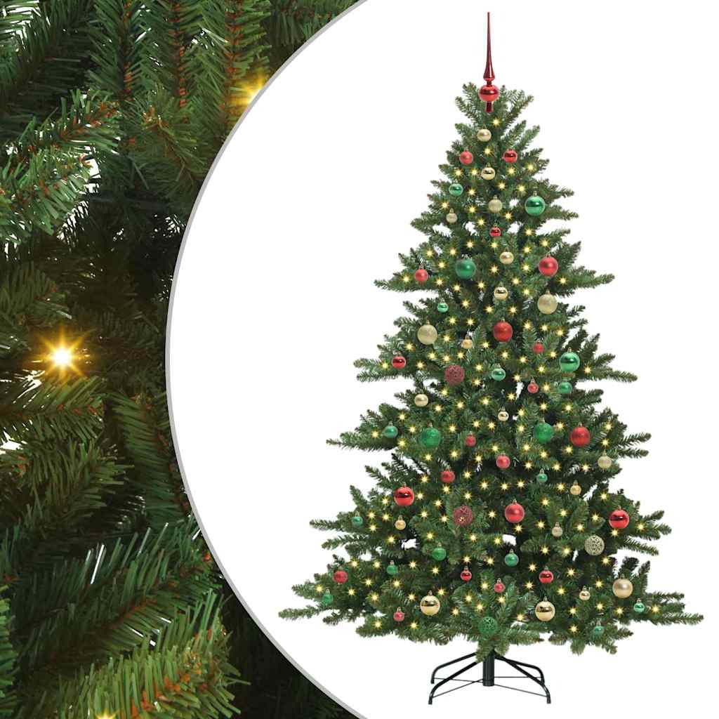 Artificial Hinged Christmas Tree with 300 LEDs 180 cm PVC
