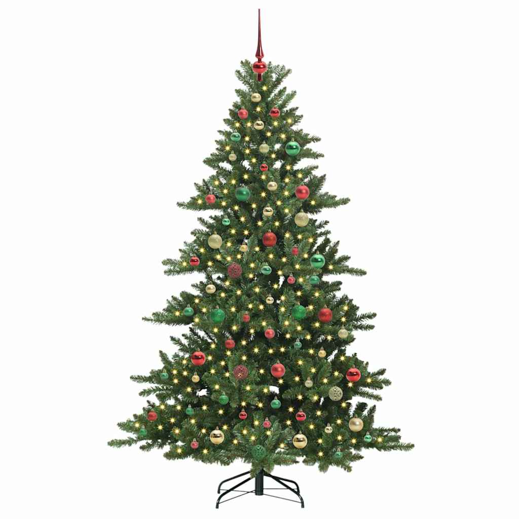 Artificial Hinged Christmas Tree with 300 LEDs 180 cm PVC