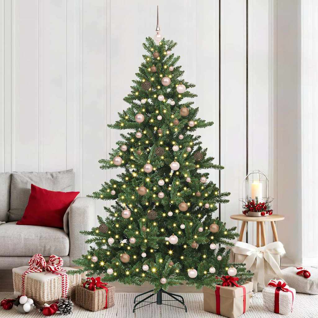 Artificial Hinged Christmas Tree with 300 LEDs 210 cm PVC