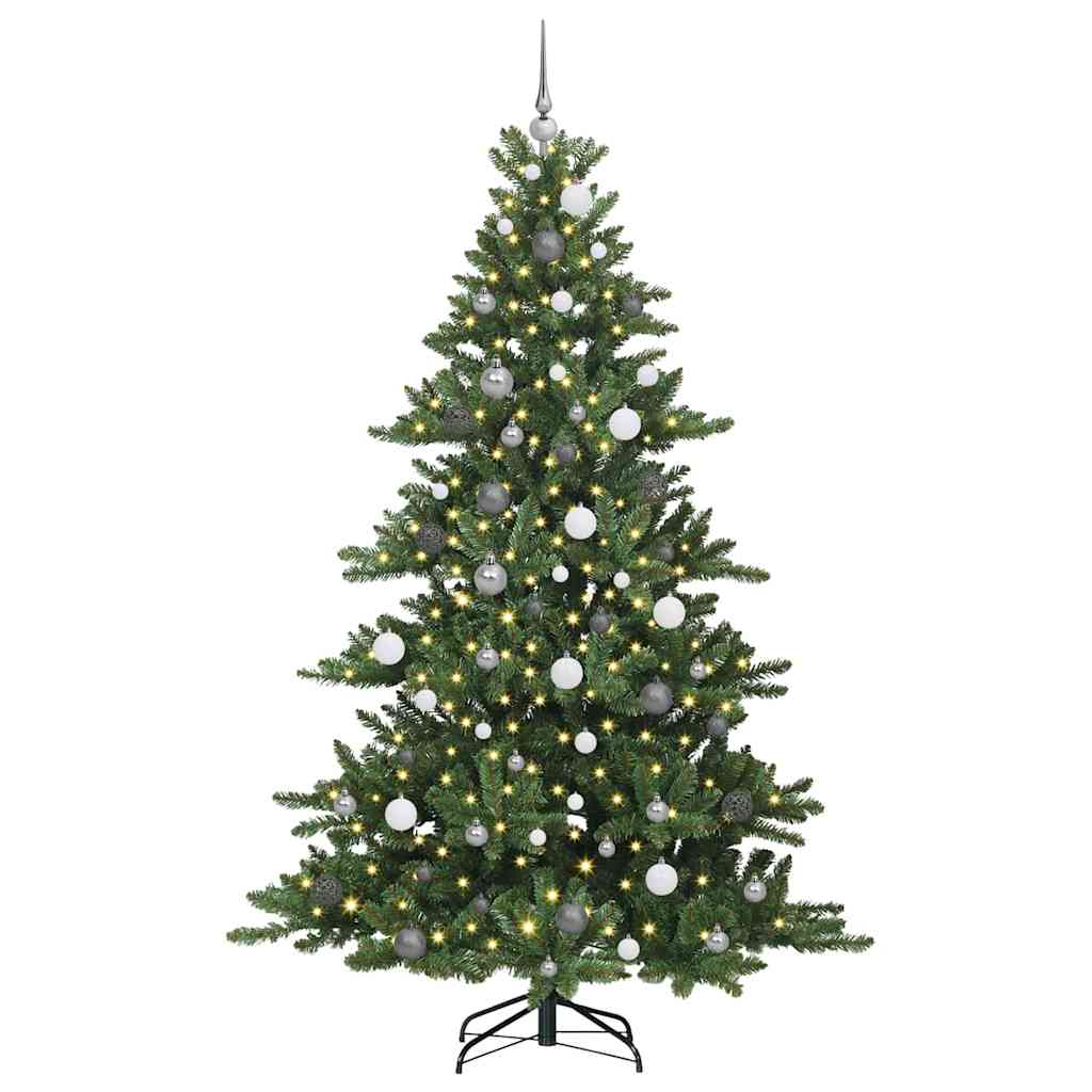 Artificial Hinged Christmas Tree with 300 LEDs 210 cm PVC