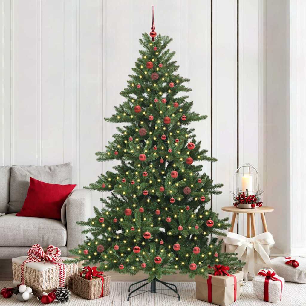 Artificial Hinged Christmas Tree with 300 LEDs 210 cm PVC