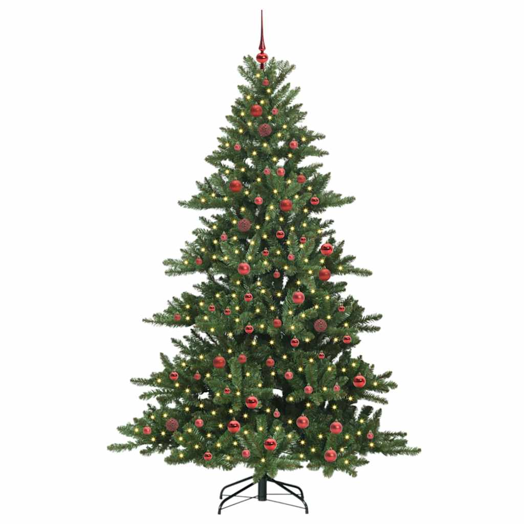 Artificial Hinged Christmas Tree with 300 LEDs 210 cm PVC