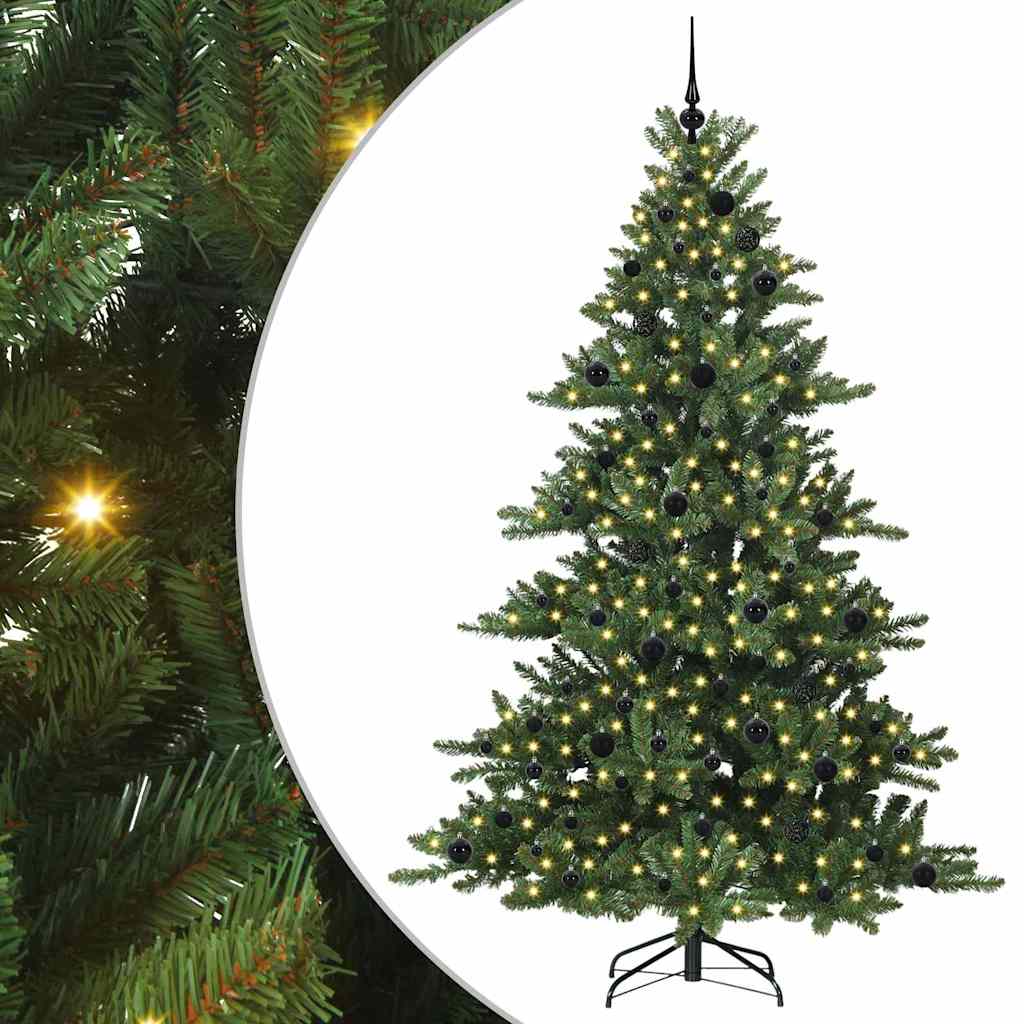 Artificial Hinged Christmas Tree with 300 LEDs 210 cm PVC