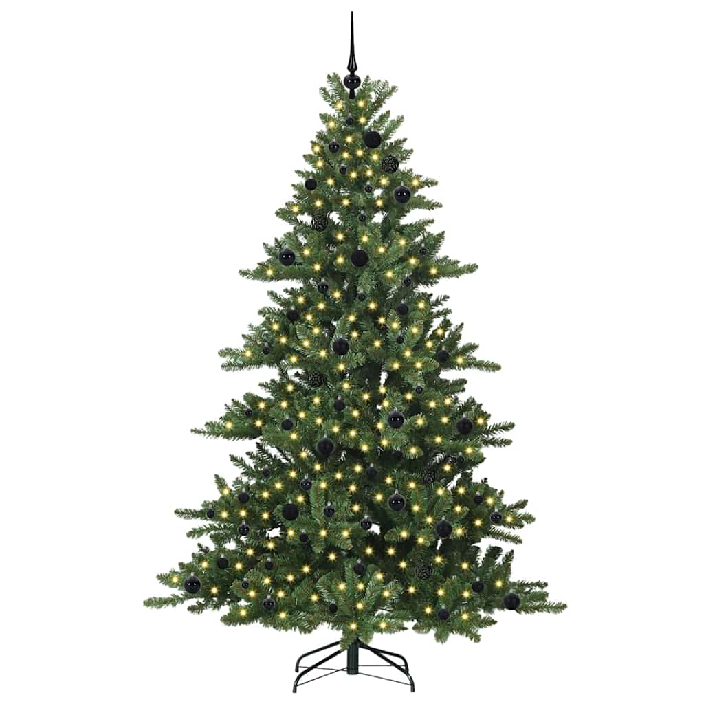 Artificial Hinged Christmas Tree with 300 LEDs 210 cm PVC