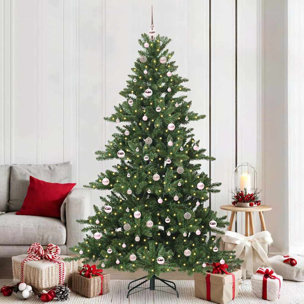 Artificial Hinged Christmas Tree with 300 LEDs 210 cm PVC