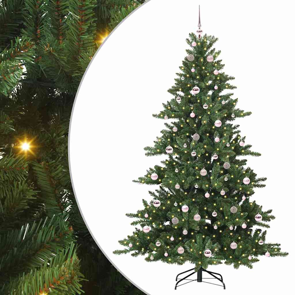 Artificial Hinged Christmas Tree with 300 LEDs 210 cm PVC