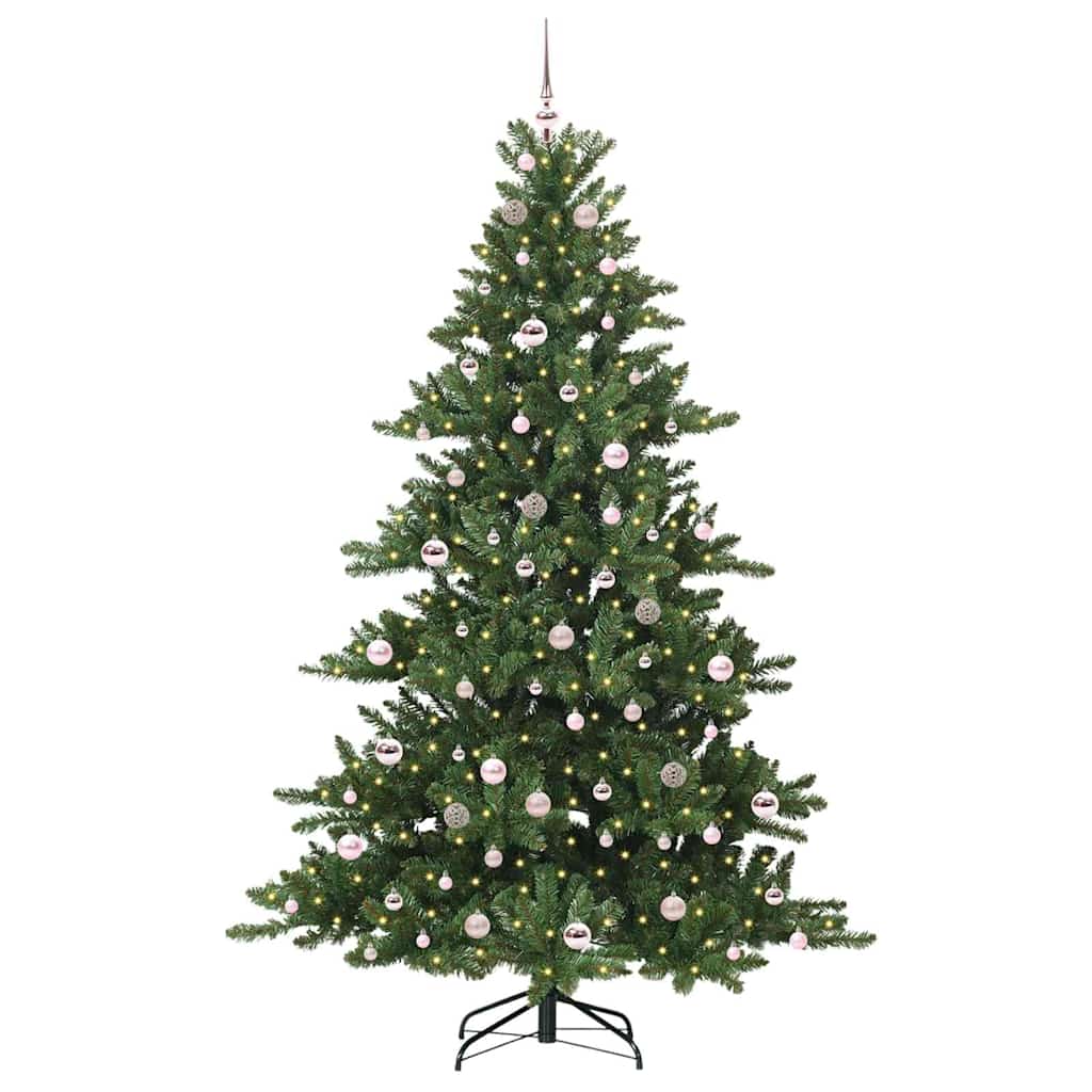 Artificial Hinged Christmas Tree with 300 LEDs 210 cm PVC