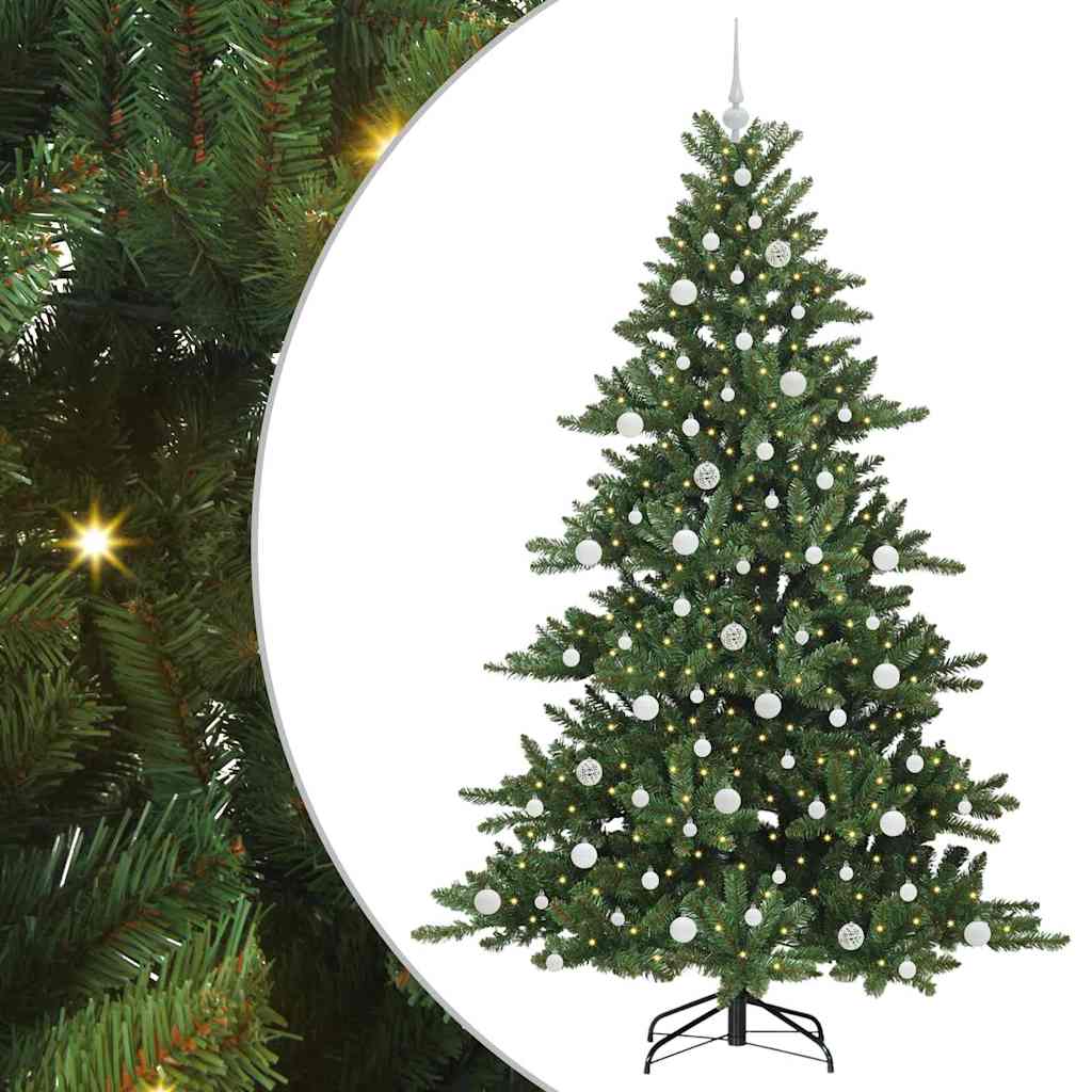 Artificial Hinged Christmas Tree with 300 LEDs 210 cm PVC